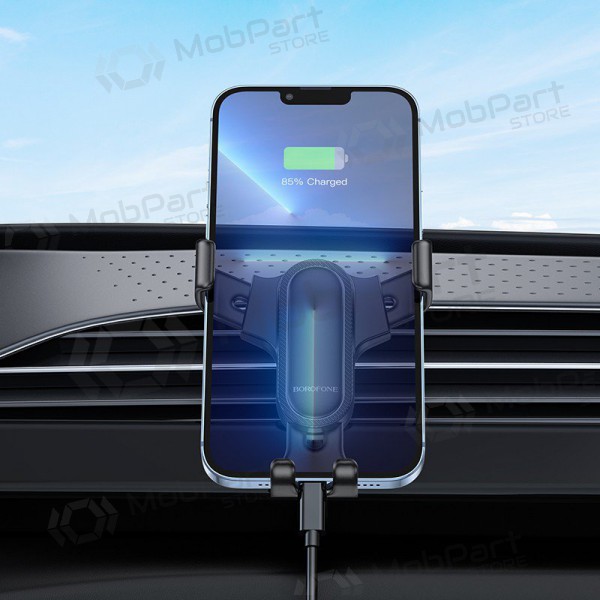 Automobilinis Universal telefono laikiklis Borofone BH74 mounted on ventilation grilles, Schwarz Automobilinis Universal telefono laikiklis Borofone BH74 mounted on ventilation grilles, Schwarz