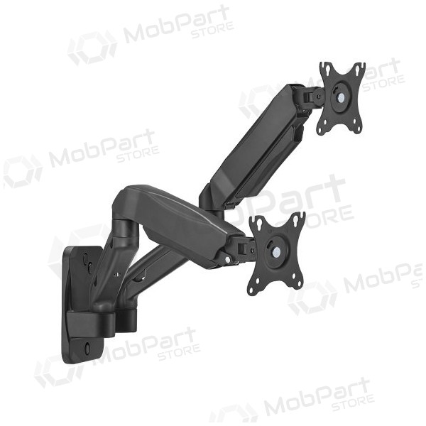 Dviejų 17”-32” monitorių spyruoklinis sieninis laikiklis, Schwarz Dviejų 17”-32” monitorių spyruoklinis sieninis laikiklis, Schwarz