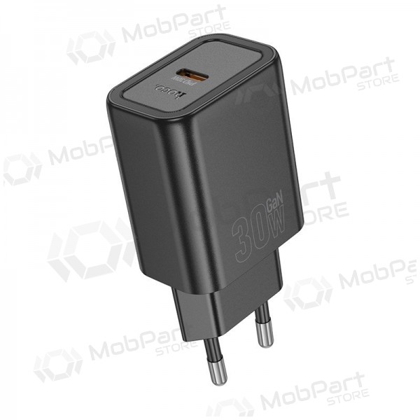 Telefonladegerät Hoco N63 30 W GaN USB-C + USB-A schwarz