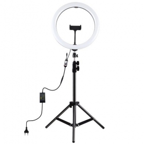 LED žiedinė Lampe 30cm, su trikoju stovu iki 1.1m und telefono laikikliu