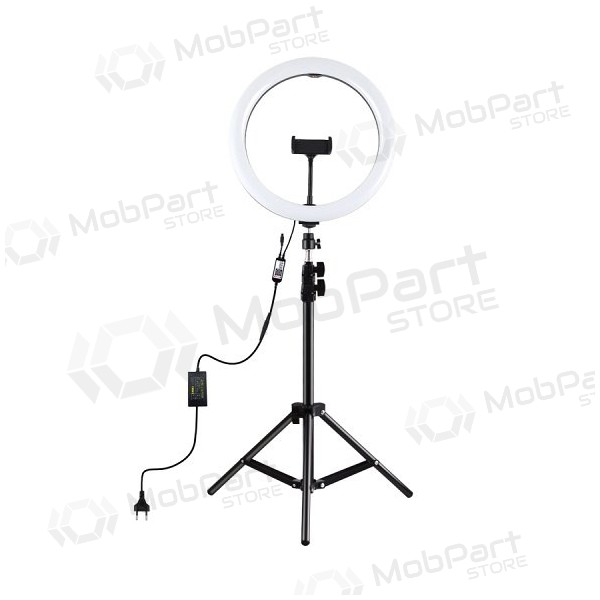 LED žiedinė Lampe 30cm, su trikoju stovu iki 1.1m und telefono laikikliu LED žiedinė Lampe 30cm, su trikoju stovu iki 1.1m und telefono laikikliu