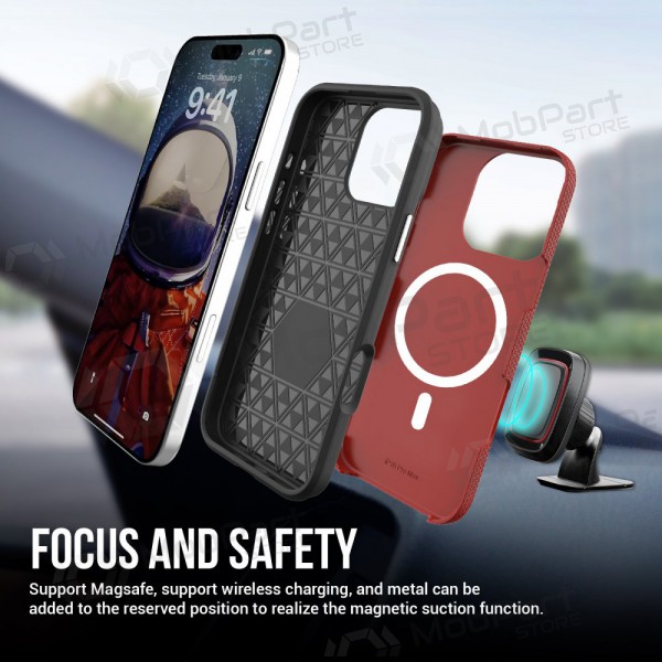 Handyhülle Perfectionists Triangle Mag Case Apple iPhone 16 Pro Max Rot