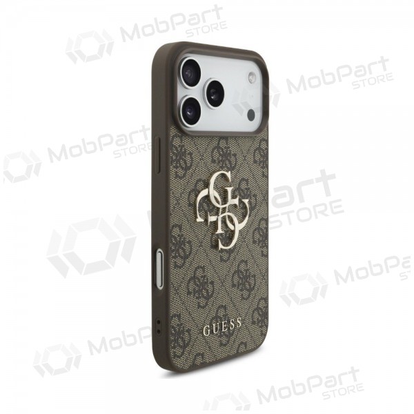 Apple iPhone 18 Pro hülle - Guess PU 4G Metal Logo (braun)