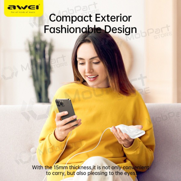 Externe Batterie Power Bank Awei P20K 5V/2.4A 10000mAh Schwarz Externe Batterie Power Bank Awei P20K 5V/2.4A 10000mAh Schwarz