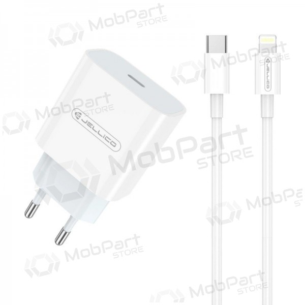 Ladegerät Jellico AK180 20W USB-C + USB-C to Lightning cable 1.0m Weiß