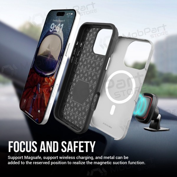 Handyhülle Perfectionists Triangle Mag Case Apple iPhone 15 Pro Silbrig