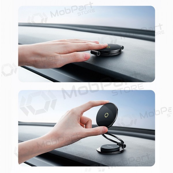 Autohandyhalterung Baseus MagPro II BS-CW06 auf dem Armaturenbrett zum Kleben an die Schalttafel.