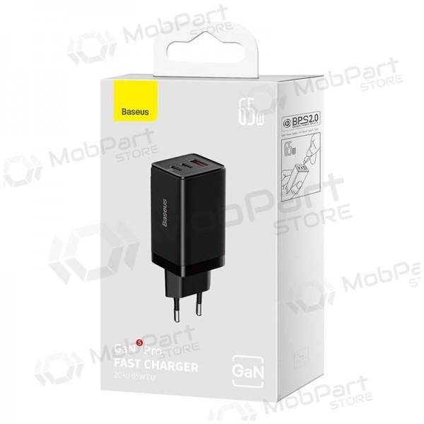 Telefonladegerät Baseus GaN5 Pro 65 W 2xUSB-C + USB-A GaN PD QC schwarz CCGP120201