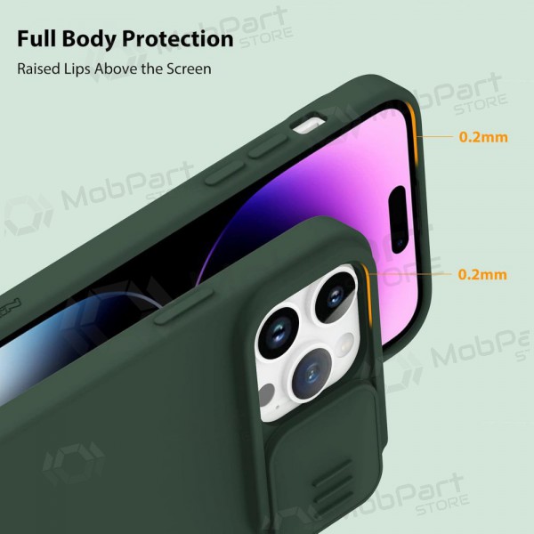 Apple iPhone 15 Pro Handyhülle „Nillkin Silicone“ (Dunkelgrün)