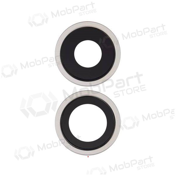 Apple iPhone 11 Kameraglas (2Stck) (Silbrig) (mit Rahmen)