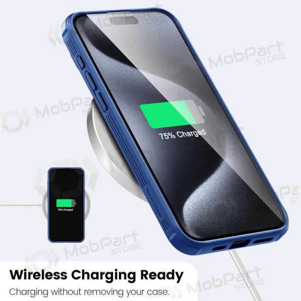 Apple iPhone 15 Plus Handyhülle „Nillkin CamShield Pro“ (Blau)