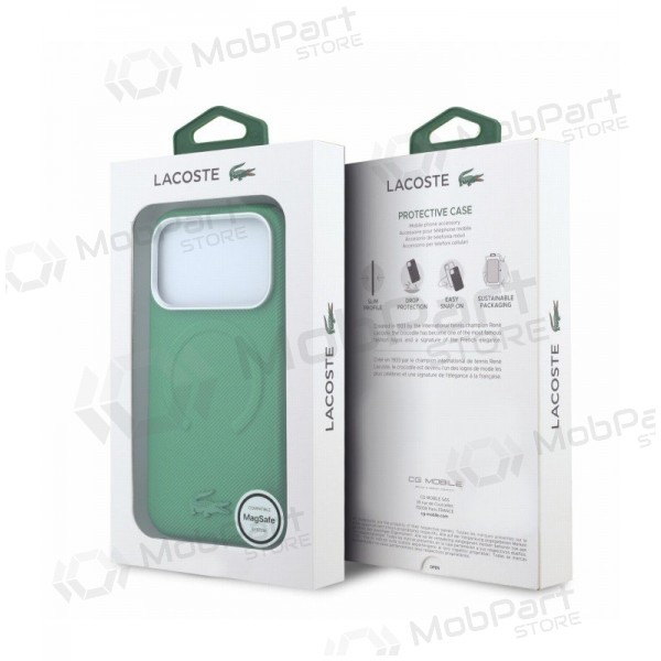 Apple iPhone 18 Pro Max hülle - Lacoste PVC Petit Pique Semi Wrap Embossed MagSafe (grün)