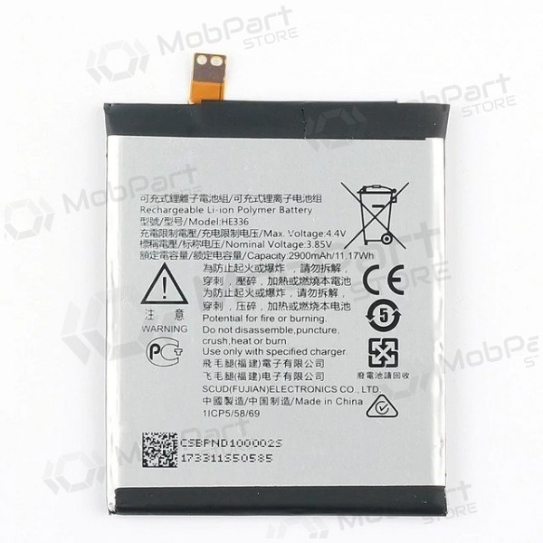 Nokia 3.1 / 5.1 Batterie / Akku (TA-1063 / 1075 HE336) (2900mAh) Nokia 3.1 / 5.1 Batterie / Akku (TA-1063 / 1075 HE336) (2900mAh)