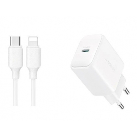 Ladegerät Joyroom JR-TCF20 USB-C PD20W + USB-C to Lightning cable 1.0m Weiß