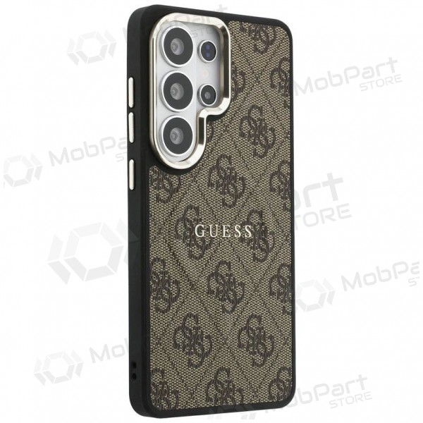 Samsung Galaxy S26 Ultra Hülle - Guess PU Leather 4G Gold Frame Magnetic (braun)