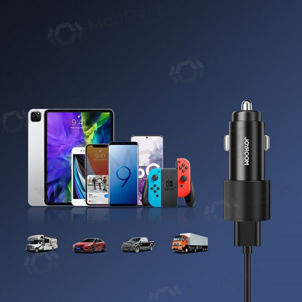 Ladegerät automobilinis Joyroom JR-CL10 LED 2xUSB 24W (Schwarz)