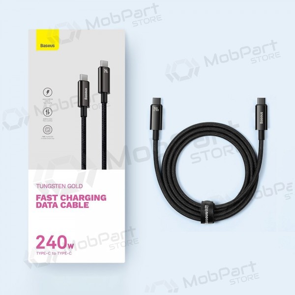 USB-C kabel Baseus Tungsten CAWJ040001 USB-C zu USB-C 1 m 240 W schwarz