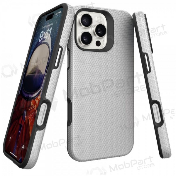 Handyhülle Perfectionists Triangle Mag Case Apple iPhone 15 Pro Silbrig