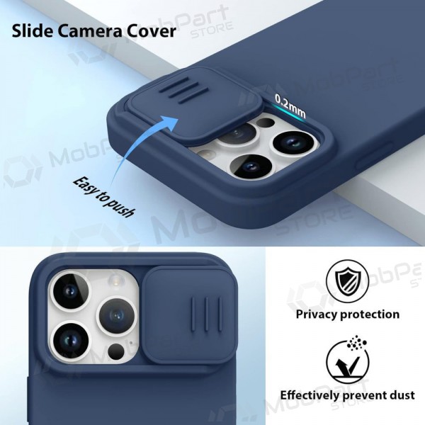 Apple iPhone 15 Handyhülle „Nillkin Silicone“ (Dunkelblau)