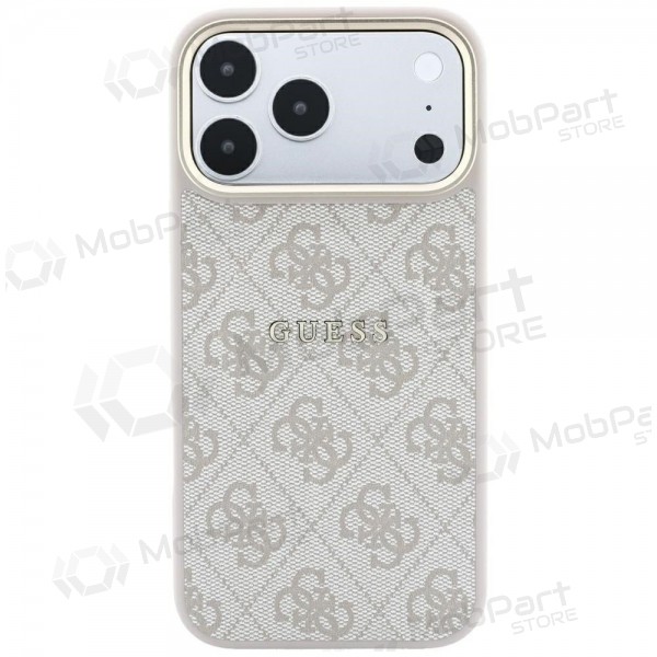 Apple iPhone 18 Pro Max hülle - Guess PU Leather 4G Gold Frame Embossed MagSafe (rosa)