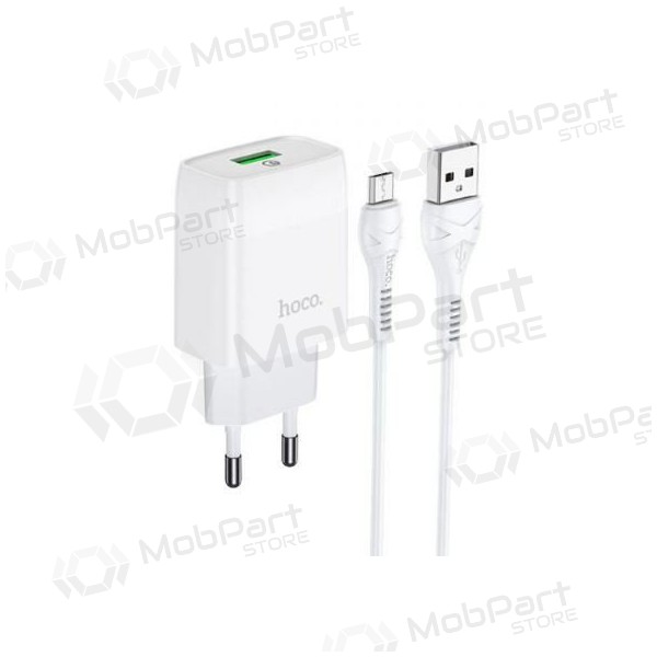 Ladegerät HOCO C72Q Glorious USB + microUSB Kabel (QC3.0) (Weiß)