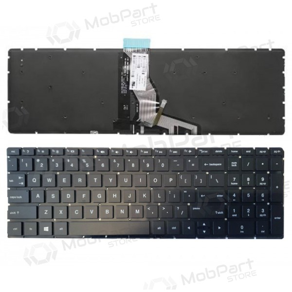 HP 250 G6, 255 G6, 256 G6, 258 G6, 15-BS with backlight (US) Tastatur HP 250 G6, 255 G6, 256 G6, 258 G6, 15-BS with backlight (US) Tastatur