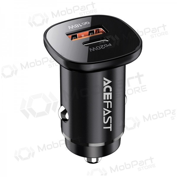 Ladegerät automobilinis Acefast B1 Mini 38W USB-C+USB-A Schwarz