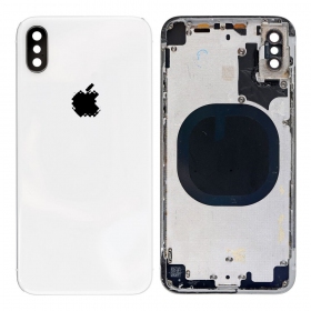 Apple iPhone X Rückseite Akkudeckel (Silbrig) (gebraucht grade C, original)