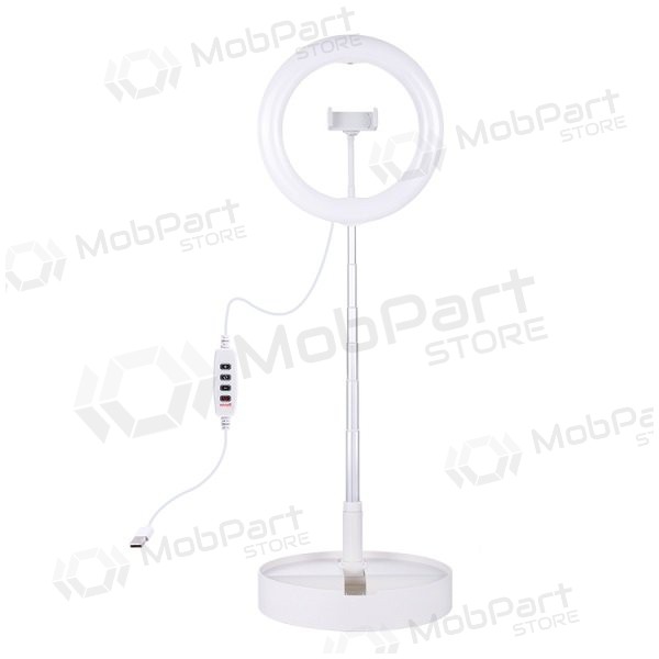 LED žiedinė Lampe 26cm, su stovu iki 138cm, su telefono laikikliu, USB LED žiedinė Lampe 26cm, su stovu iki 138cm, su telefono laikikliu, USB