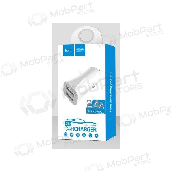 Auto-Ladegerät HOCO Z12 Elite Dual USB (5V 2.4A) (Weiß)