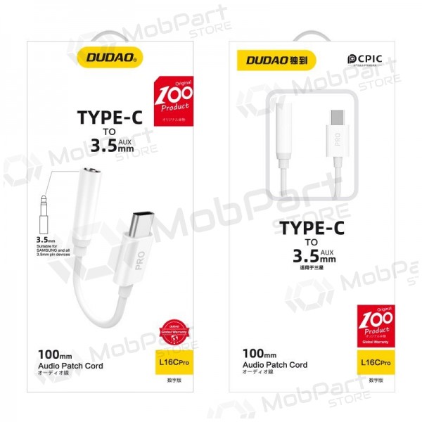 Audio-Adapter Dudao L16CPro USB-C auf 3,5 mm weiß