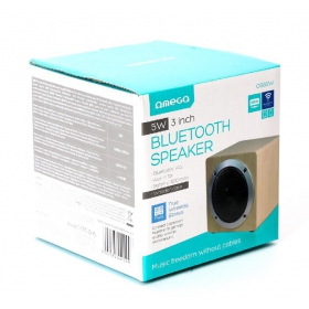 Bluetooth tragbarer Lautsprecher OMEGA WOODEN OG60 (MicroSD, Freisprecheinrichtung, AUX,FM) (Braun)