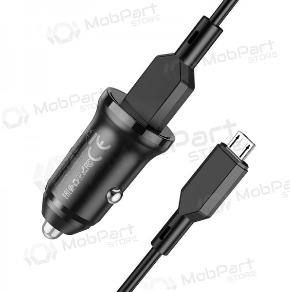 Ladegerät automobilinis Borofone BZ18 Quick Charge 3.0 18W + MicroUSB (Schwarz)