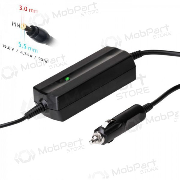 Automobilinis nešiojamojo kompiuterio pakrovėjas Akyga AK-ND-37 (19V / 4.74A 90W 5.5 x 3.0mm + pin) SAMSUNG 1.2m Automobilinis nešiojamojo kompiuterio pakrovėjas Akyga AK-ND-37 (19V / 4.74A 90W 5.5 x 3.0mm + pin) SAMSUNG 1.2m