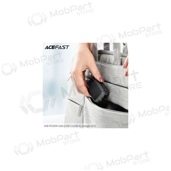 Ladegerät Acefast A98 30W GaN USB-C/USB-A Schwarz