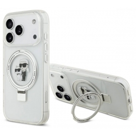 Apple iPhone 17 Pro Max hülle - Karl Lagerfeld Ringstand Karl and Choupette MagSafe (transparent)