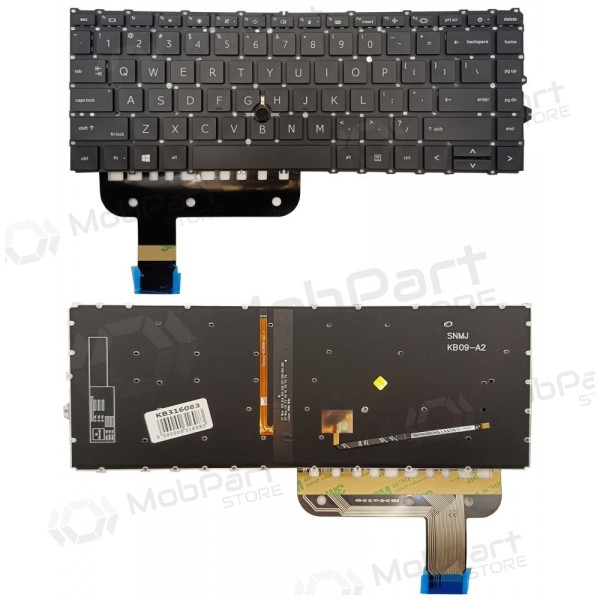 Tastatur HP EliteBook 845 G7, su pašvietimu und „trackpoint“ Tastatur HP EliteBook 845 G7, su pašvietimu und „trackpoint“