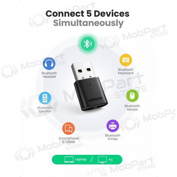 Bluetooth-Adapter Ugreen CM390 USB-A Bluetooth 5.0 schwarz
