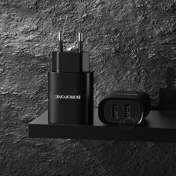 Ladegerät Borofone BN2 2xUSB 2.1A (Schwarz)