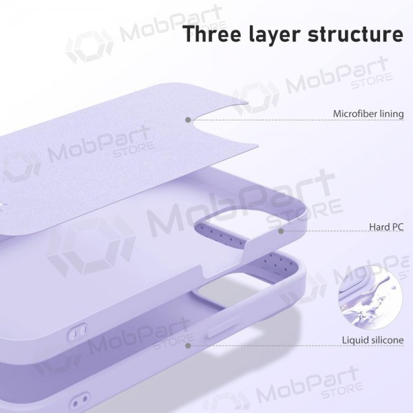 Apple iPhone 15 Plus Handyhülle „Nillkin Silicone“ (šviesiai Violett)
