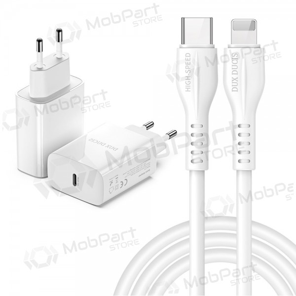 Ladegerät Dux Ducis C60-PD 20W + Type-C-Lightning (Weiß)