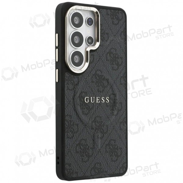 Samsung Galaxy S26 Ultra Hülle - Guess PU Leather 4G Gold Frame Magnetic (Schwarz)