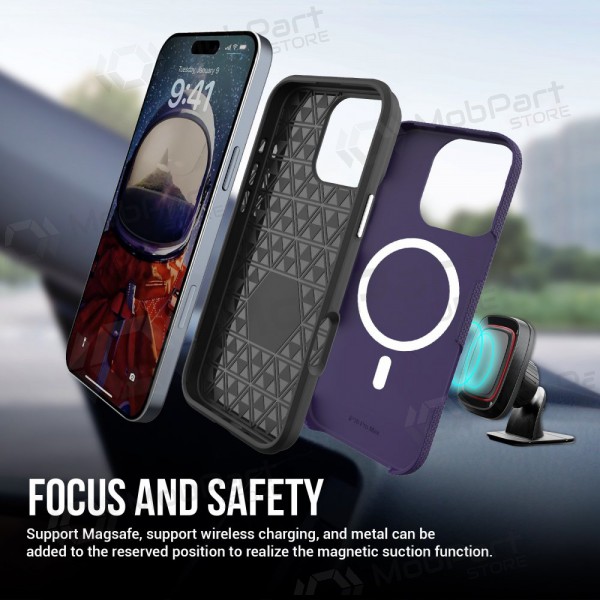 Handyhülle Perfectionists Triangle Mag Case Apple iPhone 15 Pro Violett