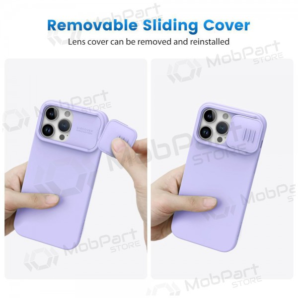 Apple iPhone 15 Plus Handyhülle „Nillkin Silicone“ (šviesiai Violett)