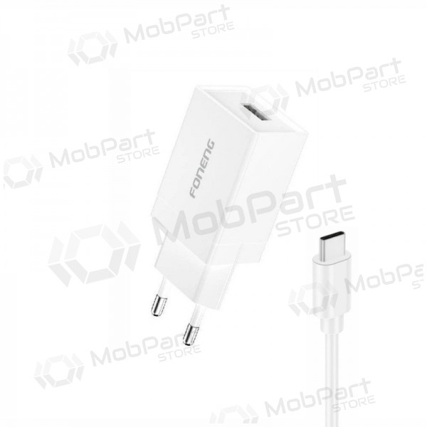 Telefon-Ladegerät Foneng K210 10 W USB-A USB-C weiß.