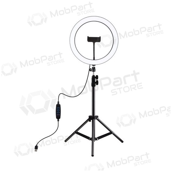 LED-Ringlampe 30cm, mit Stativ bis zu 1.1m und Telefonhalterung, USB