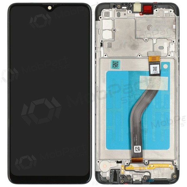 Ekranas Samsung A207F A20s su lietimui jautriu stikliuku und rėmeliu Black original