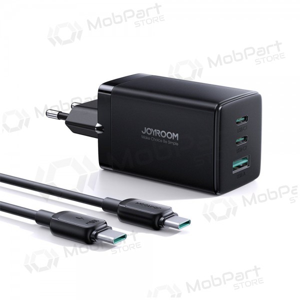 Ladegerät buitinis Joyroom GaN JR-TCG01 2xUSB-C/USB-A 65W + USB-C cable 1.2m Schwarz