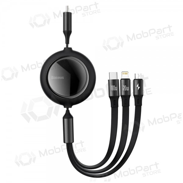 USB Kabel Baseus Bright Mirror Type-C - microUSB+Lightning+Type-C 100W 1.2m (Schwarz) CAMLC-AMJ01