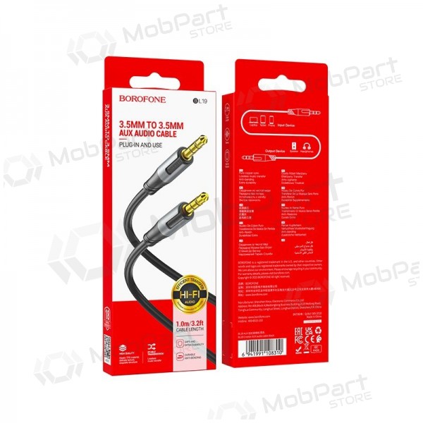 Audio Kabel Borofone BL19 3,5mm to 3,5mm Schwarz